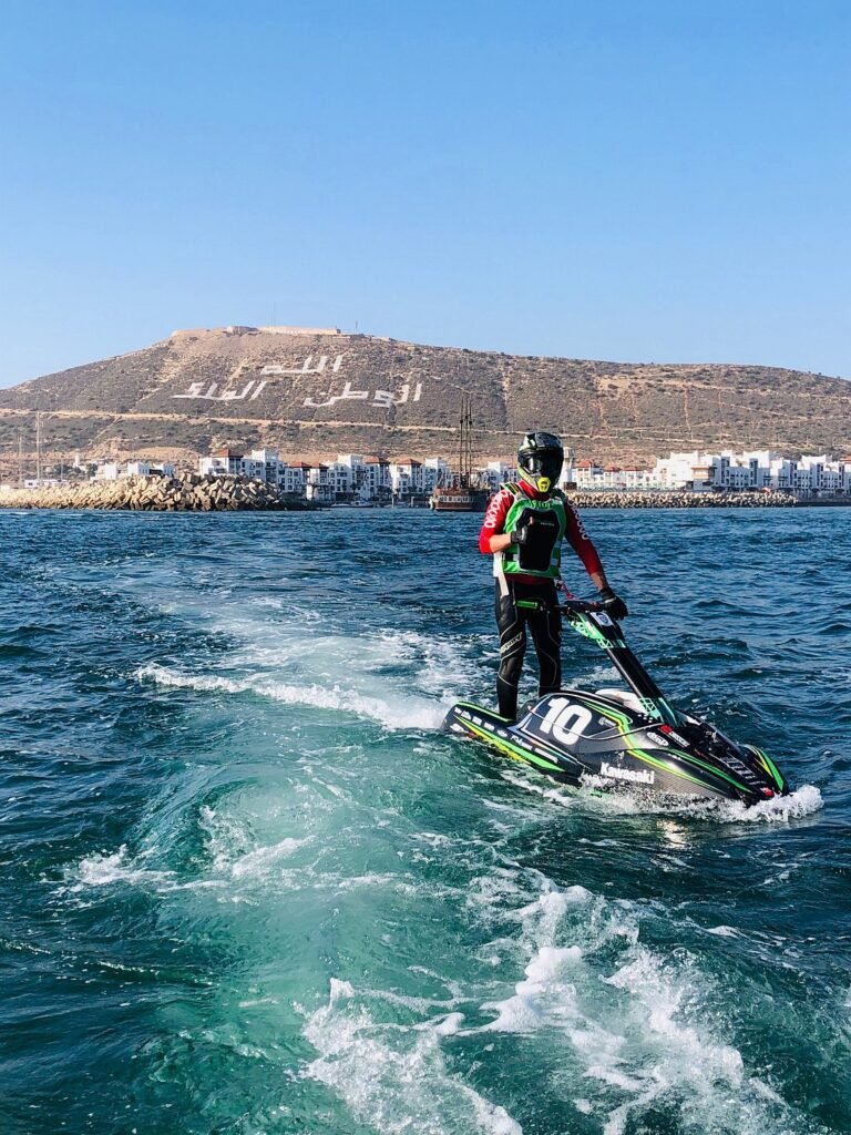 Riding a jet ski in Agadir